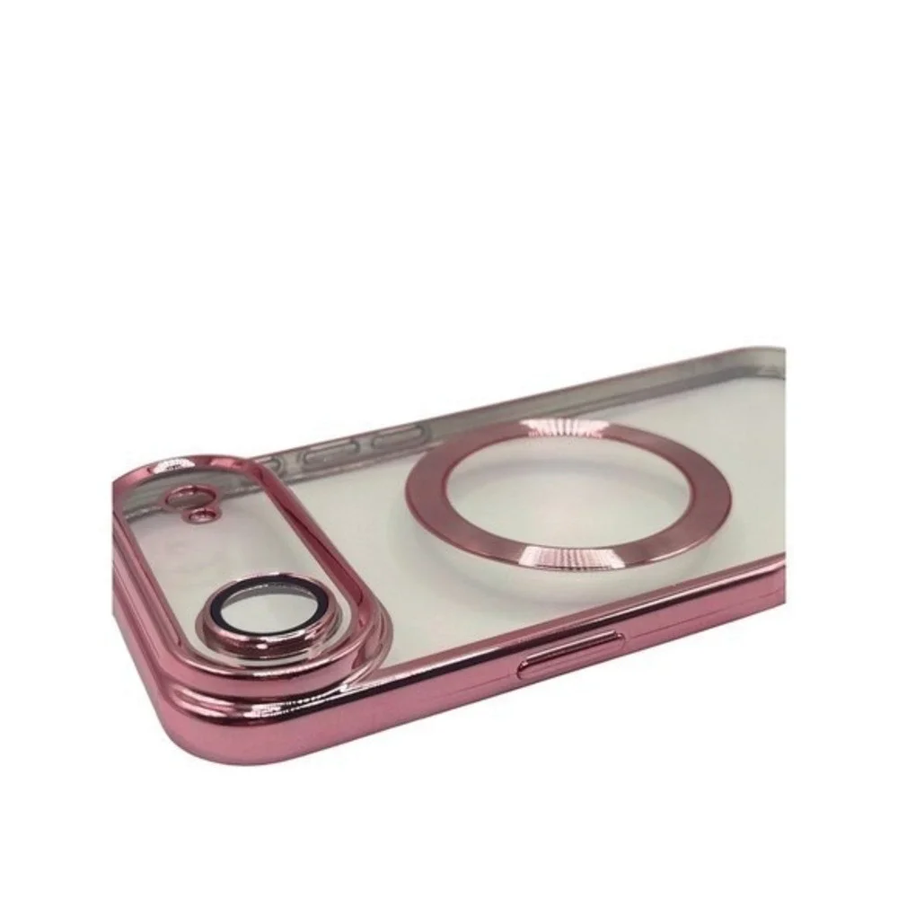 iPhone 17 Air Clear Protective Case Pink Metallic‎ Trim NEW